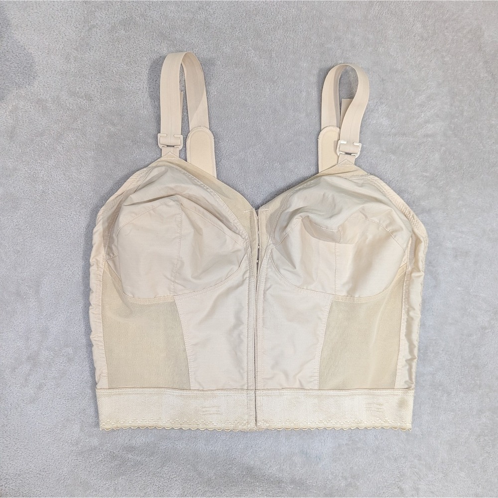 42D Exquisite Bra Vintage Style Bullet Long Line Sexy Goth Corset Nude